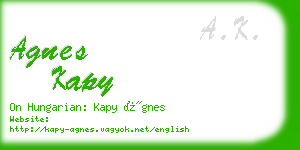 agnes kapy business card